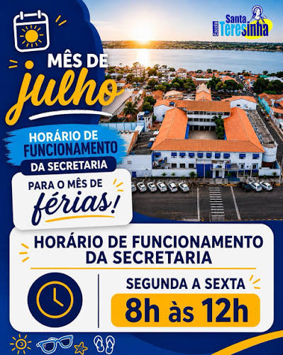 Horário de funcionamento nas férias