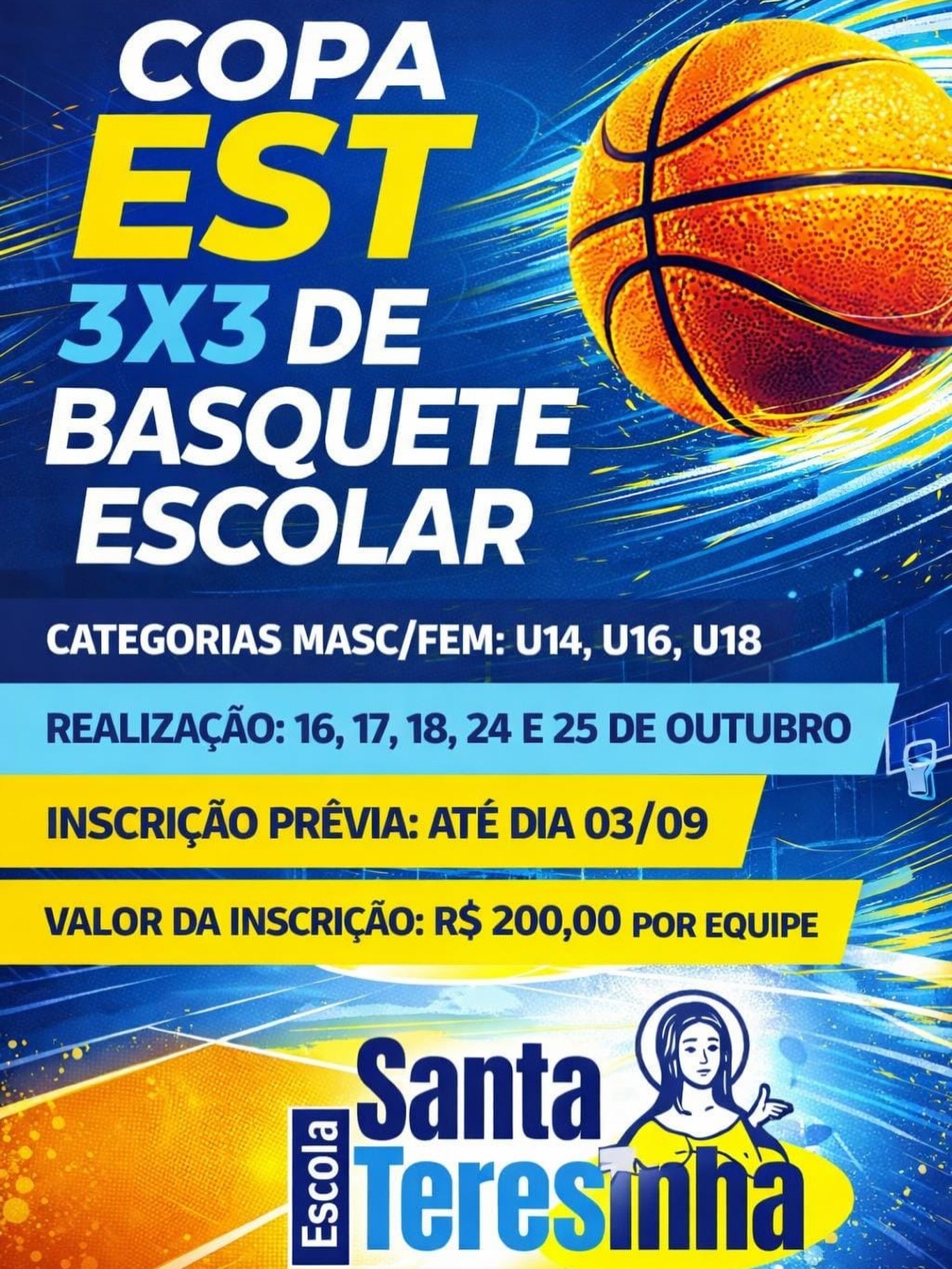 Vem aí a Copa EST 3x3 de Basquete Escolar!