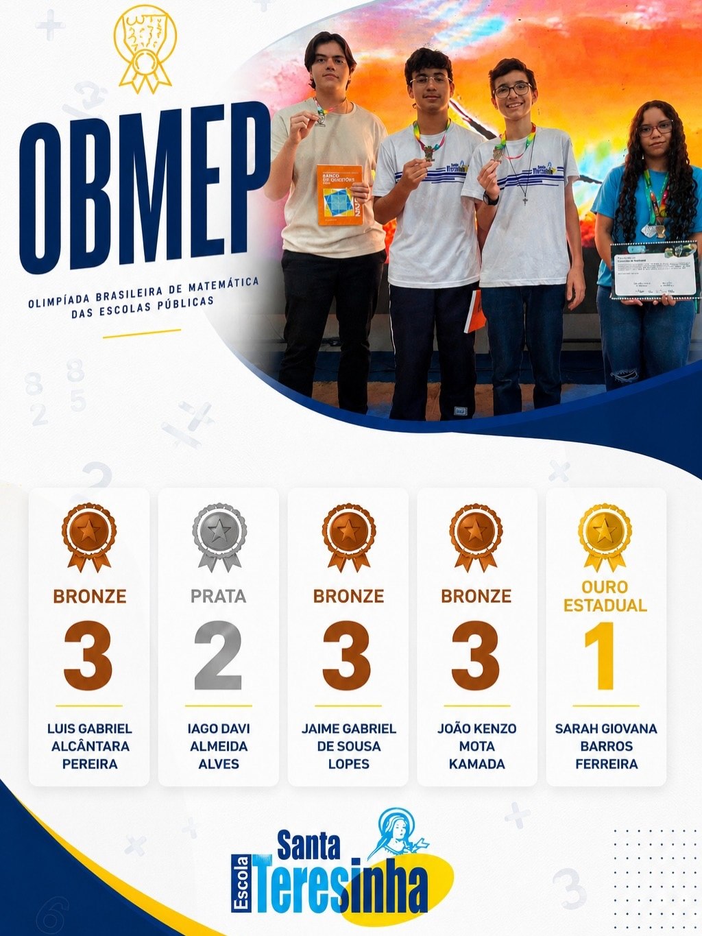 Talento, dedicação e conquistas: nossos alunos brilham na OBMEP!